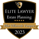 Elite Lawyer estate planning badge for 2023, highlighting Pilar Villaverde Vazquez.